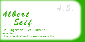 albert seif business card